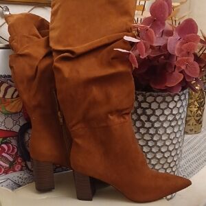 JustFab Slouch Suede Boots